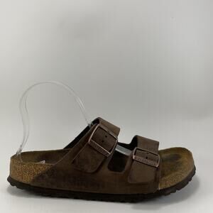 Birkenstock Arizona Slide Sandal Womens 40 US 9-9.5 Brown Oiled Leather Soft FB